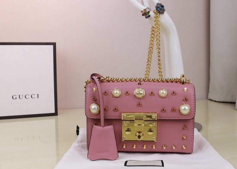 Retro Art Padlock Chain Handbag Monogram Leather Many Stars Love 13cm Width