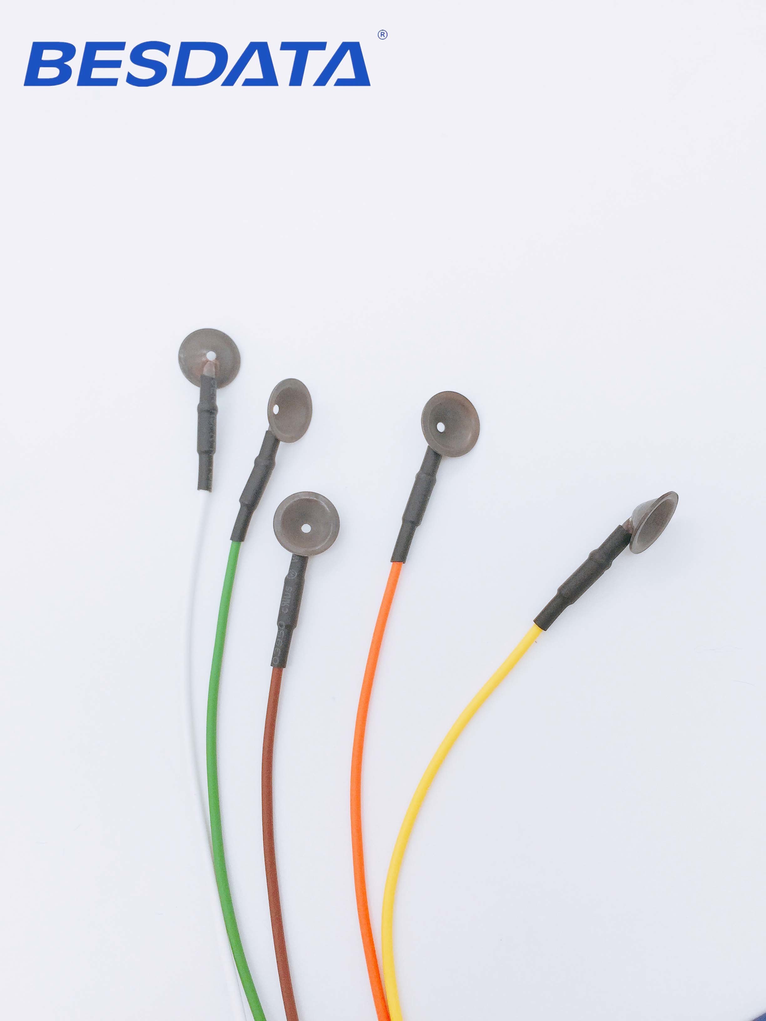 1.5M Length Coated Gold / AgCl/ Pure Silver / Sintered EEG Electrodes Diameter 10MM