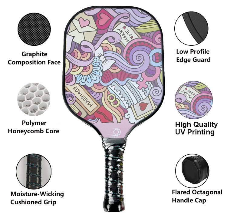 Pink Pickleball Racket Pp Honeycomb Core Raquetas Pickleball