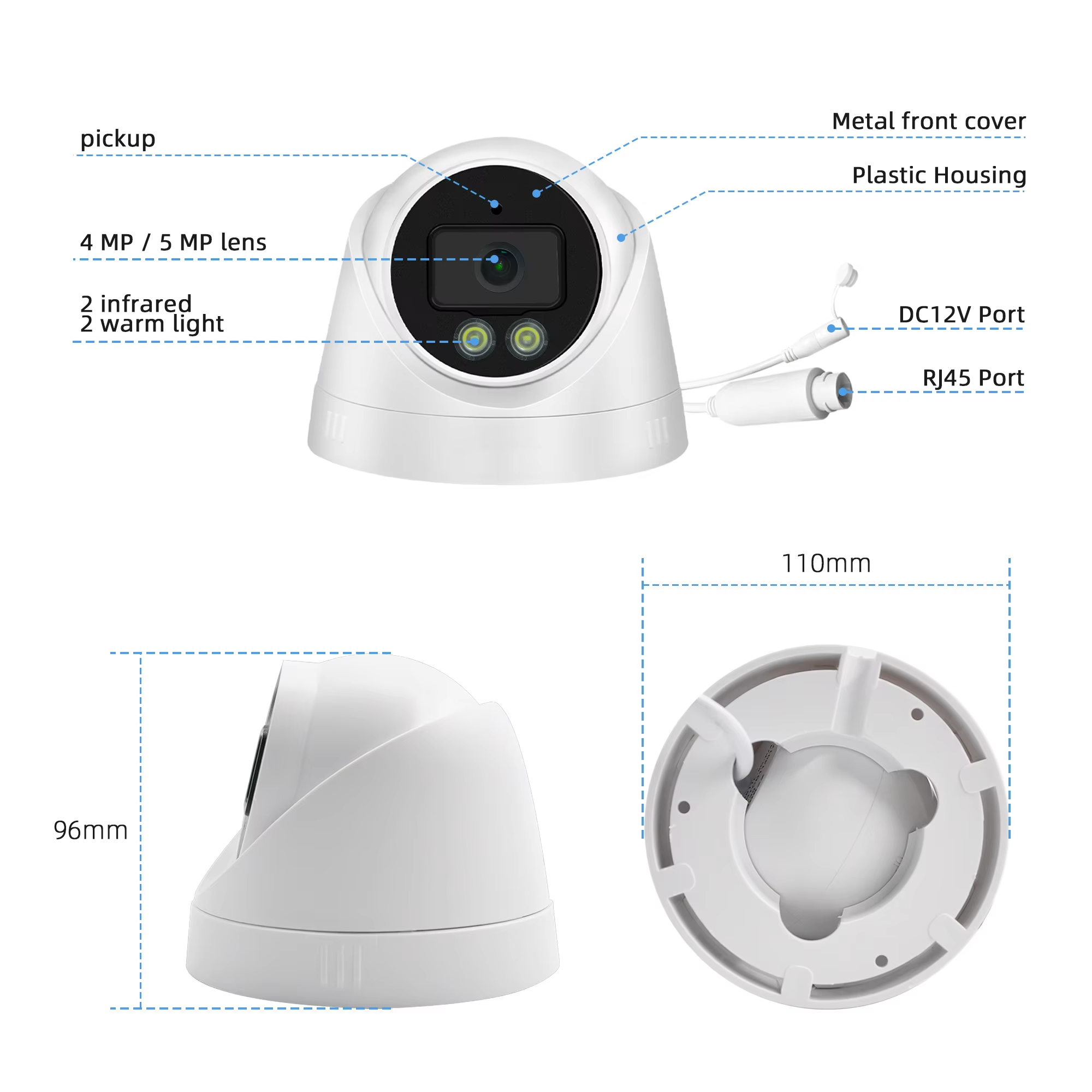 Double Light Camera Night Infrared Full Color CCTV IP Security Smart Camera Compatible Hik 4MP POE IP Camera