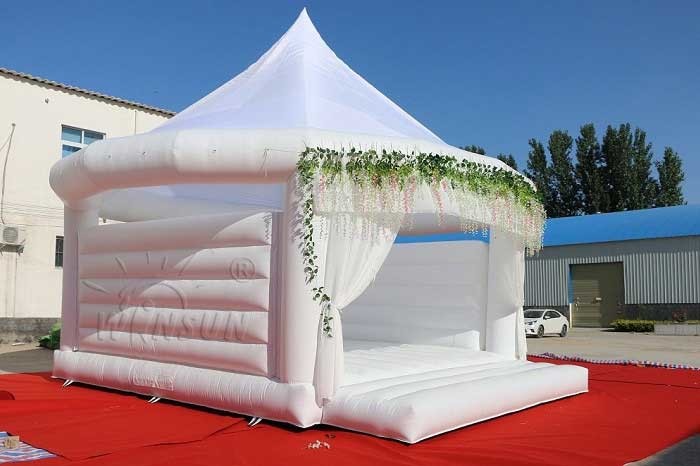 Wedding Themed Blow Up Bounce House Customized Size White Color EN14960
