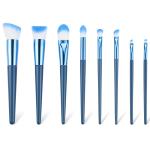 8pcs Blue Makeup Brushes Powder Eyeshadow Brush With Soft Fluffy Bristles