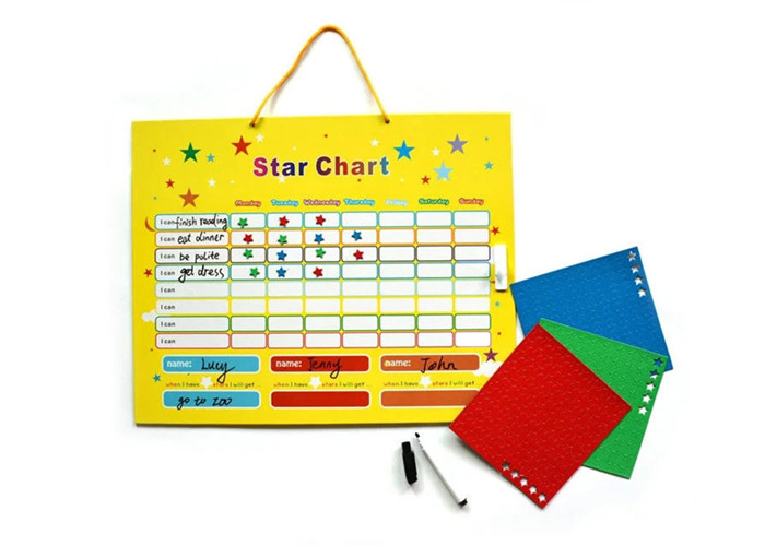 16 x 12 inches Interactive Magnetic Reward Chart with Dry Erase Board Customizable Design