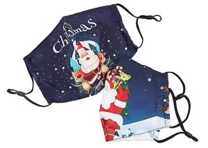 Quality Washable Christmas Cotton Face Mask with Adjustable Loops and Nose wholesale