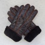 Attractive design printed Russian sheepskin shearling warm gloves winter