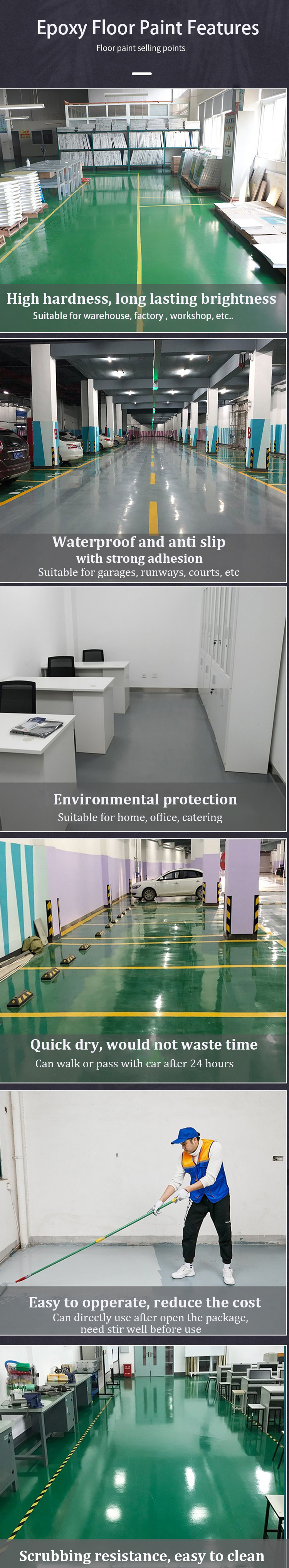 Brush Application Method NEWNESS Epoxy Resin Flakes Coating for Basement Floor System