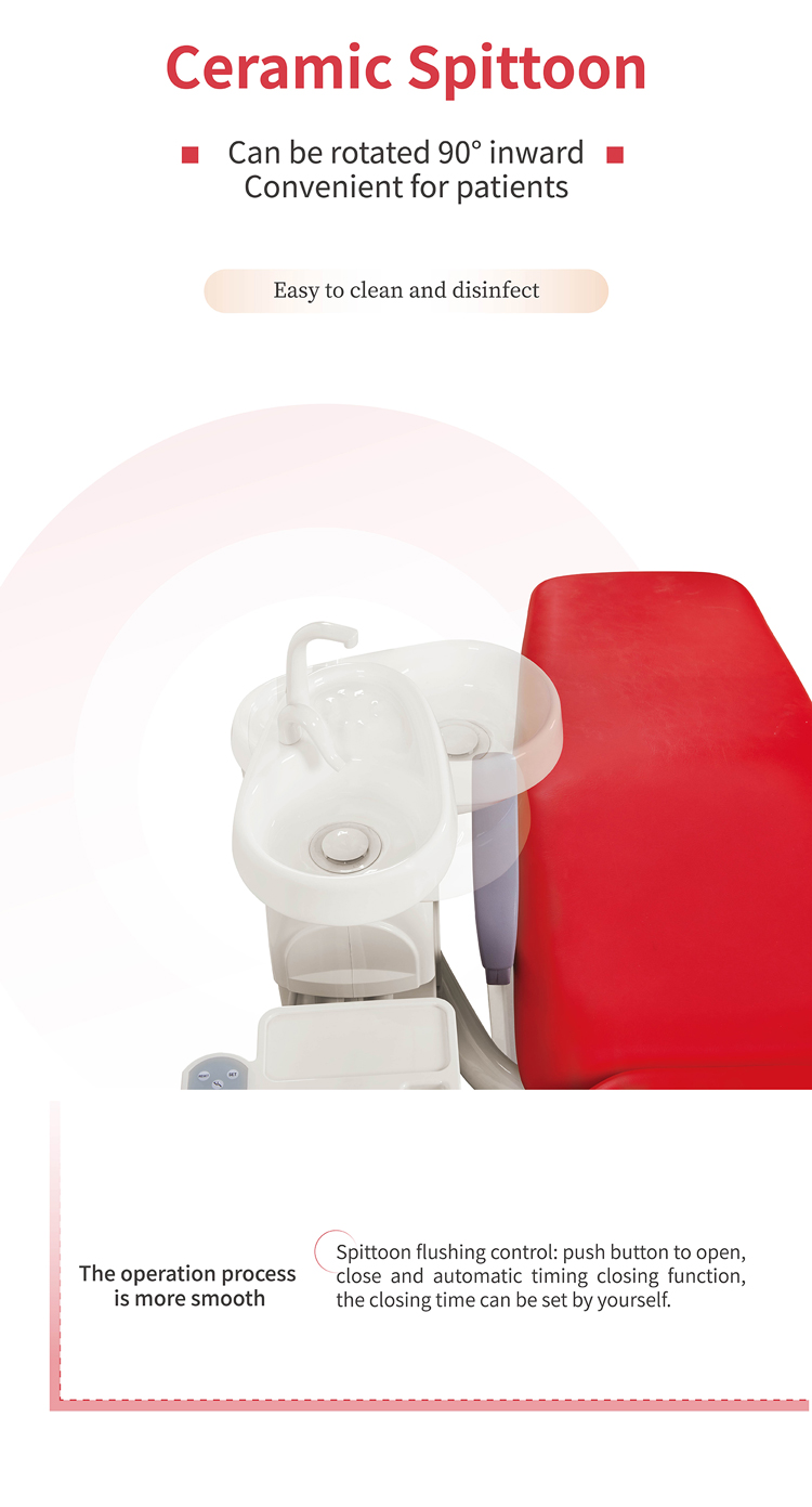 Electricity PU Cushion Patient Dental Chairs 12mm Frame