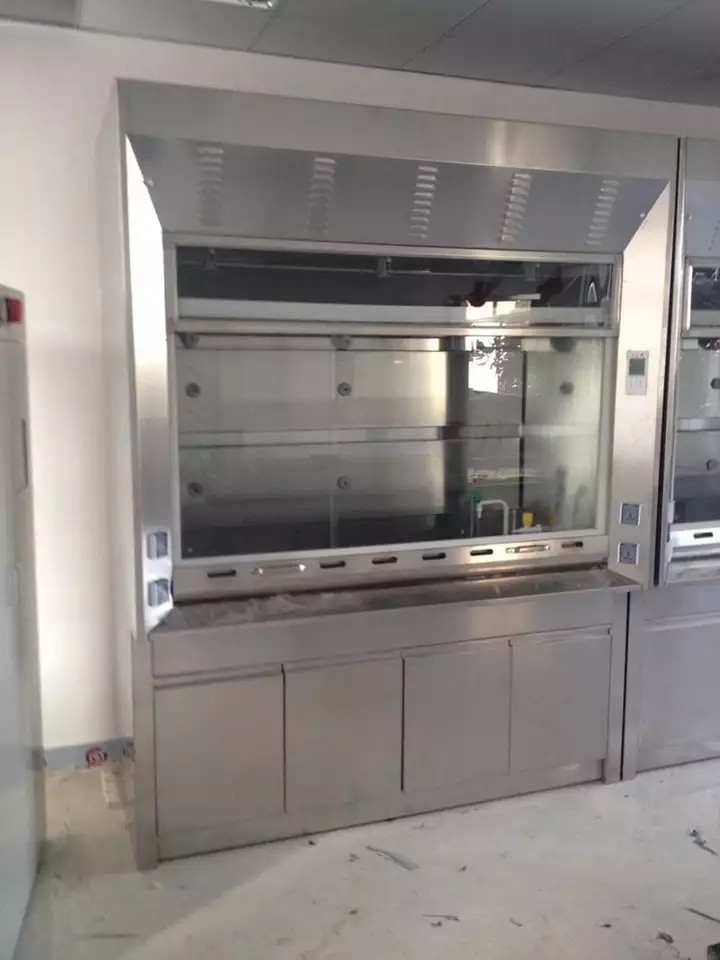 220V Laboratory Fume Hood Steel Glass Window Fume Cupboard Chemistry 300kg