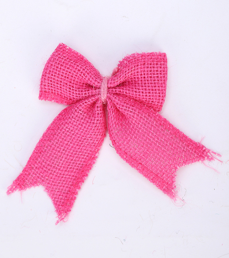8cm*11cm Jute Ribbon Bow Green Rose Decorative Burlap Ribbon Bow
