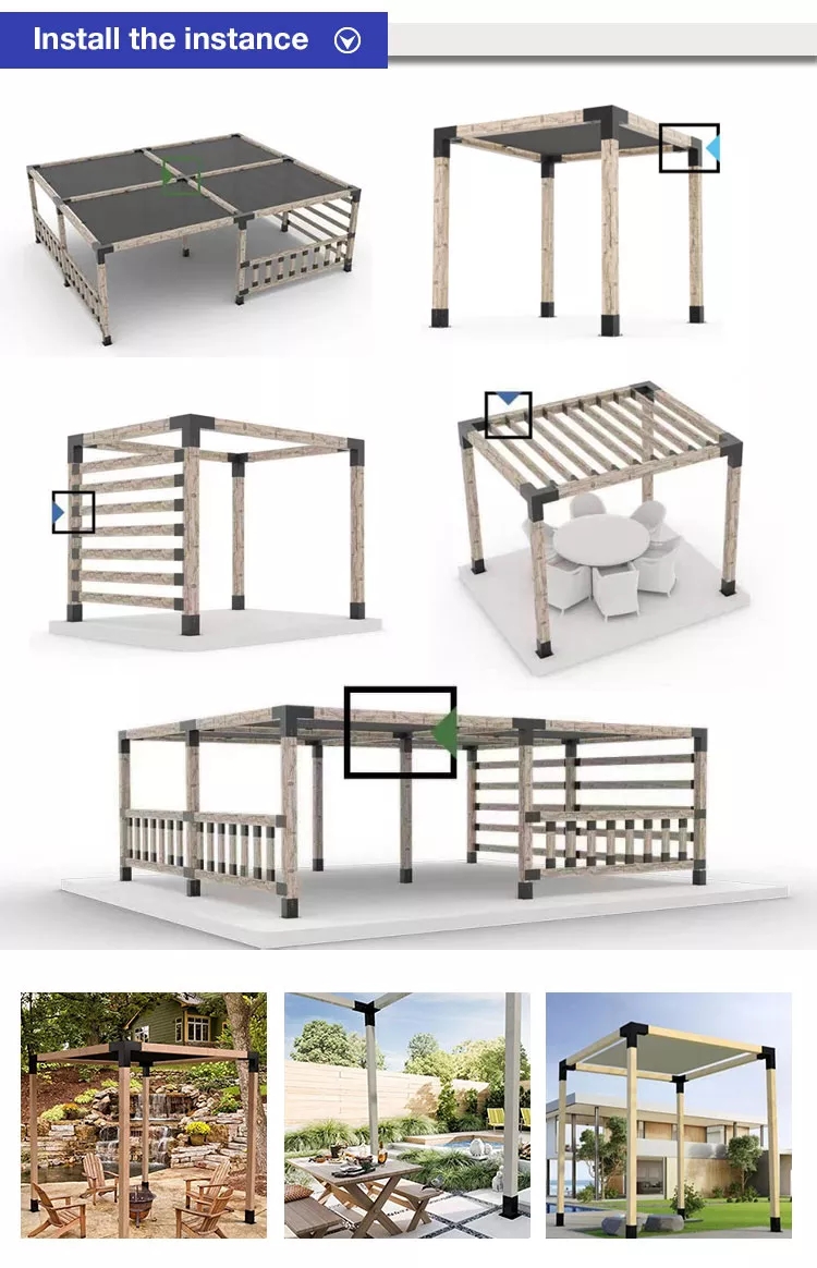 Powder Coated Steel Brackets Wood Stand Kit for 4x4 6x6 Lumber Woodworks Pergola