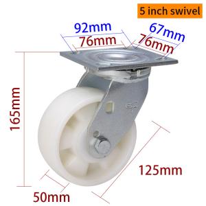 Quality 5 Inch Heavy Duty Casters 400kg Load Industrial Castor Wheels 125mm wholesale