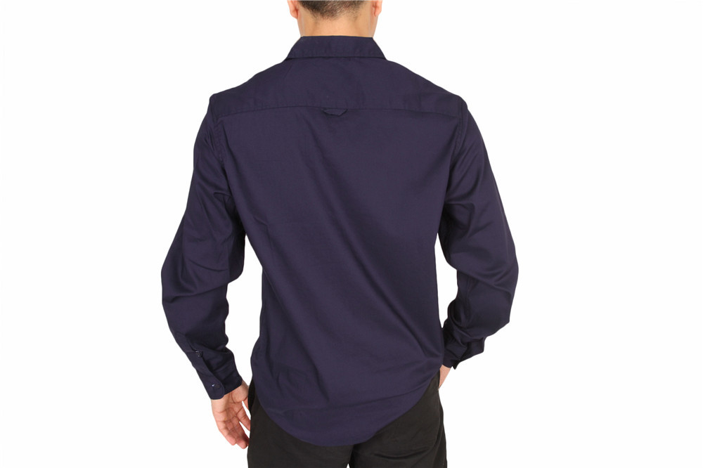 Solid Color Business Men'S Casual Stretch Shirts 59% Cotton 35% Nylon