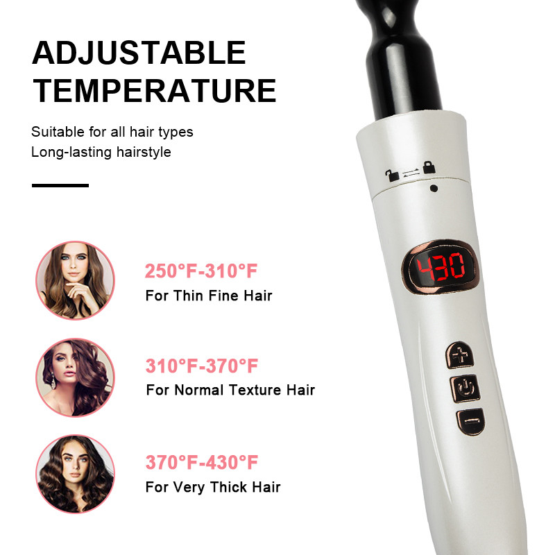 140-430F Hot Hair Tool , 5 In 1 Interchangeable Hair Curler with LED Display