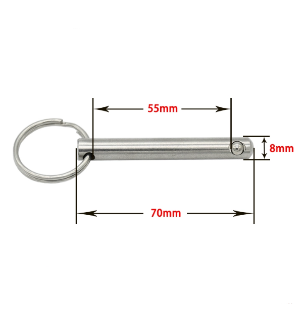 Stainless Steel Shaft Plunger Push Button Handle Spring Loaded Quick-Release Ball Lock Pin with Steam Oxide Nitride Finish
