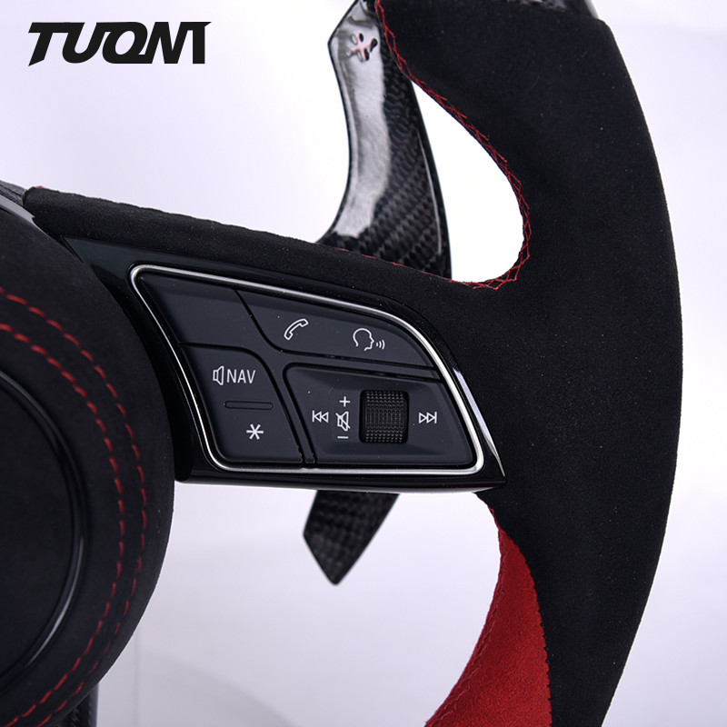Carbon Fiber Steering Wheel For Audi RS3 RS4 RS5 RS6 S3 S4 S5 S6 S7 Flat Top Bottom