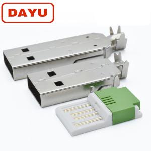 Quality Easy Solder Micro Usb Male Connector , Male Crimp Connector With USB Housing wholesale
