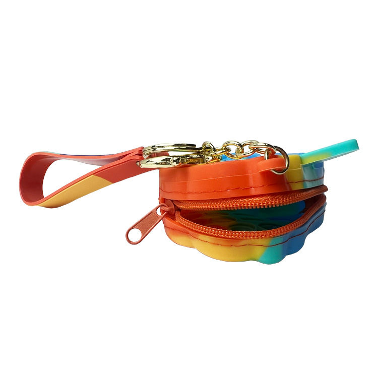OEM ODM Kids Silicone Fidget Toys , Rainbow Unicorn Popper Purse
