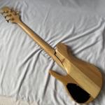 Custom Natural Wood Burl 5 Strings Electric Bass Guitar Maple Neck Through Ash
