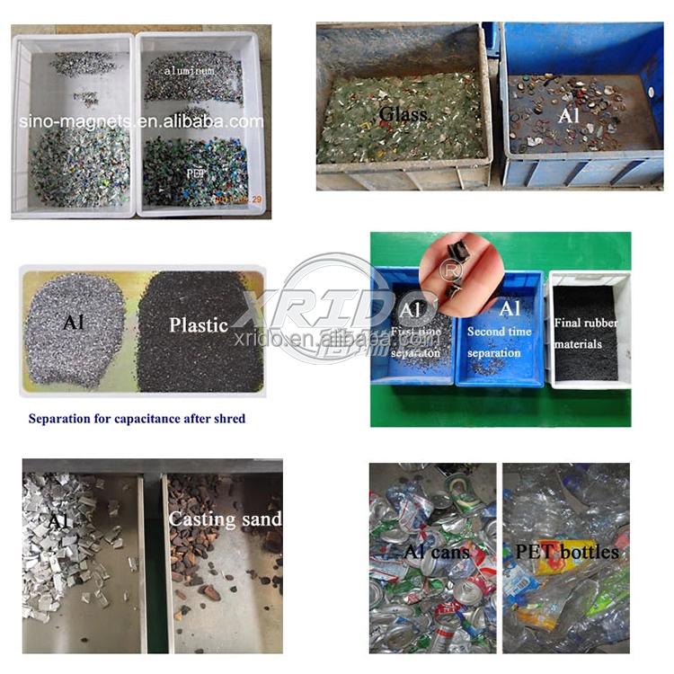 900-1100kg/Day Non Ferrous Metal Separator Sorting Eddy Current Separator Aluminium