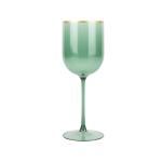 405ml 15oz Plastic Wine Goblet With Gold Rim For Party