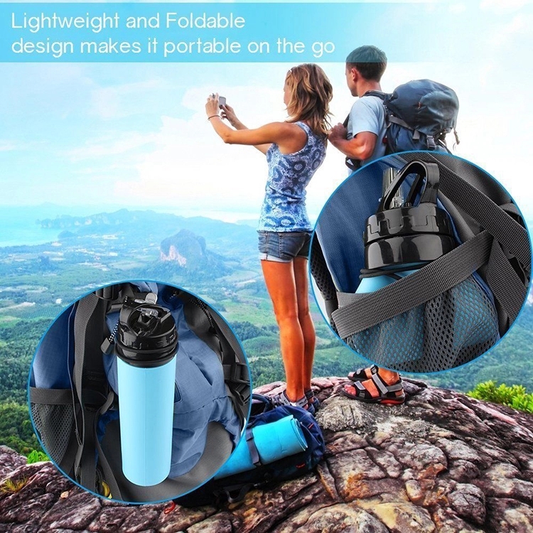 600ML Camping Collapsible Silicone Water Bottle Water Bottle For Outdoor