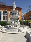 White Marble Dolphin Statue Stone Garden Fountain Pool