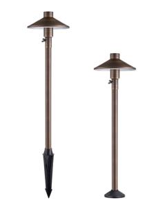 Quality 12 Volt LED Garden Spike Lights G4 Tempered Glass Antique Brass Spike Or Surface Mounted wholesale