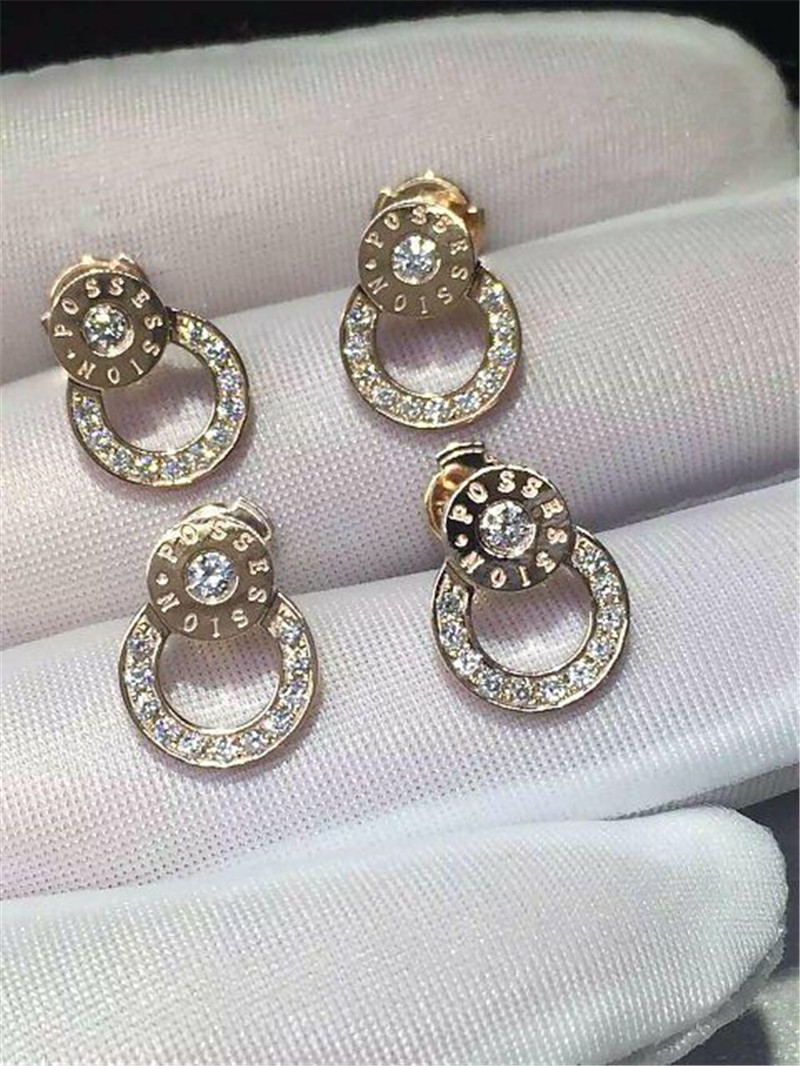 Luxury jewe factory earrings gold diamond 18k gold white gold yellow gold rose gold diamond earrings