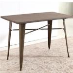 YLX-1020 Wood Rectangle Table with Steel Leg for Restaurant
