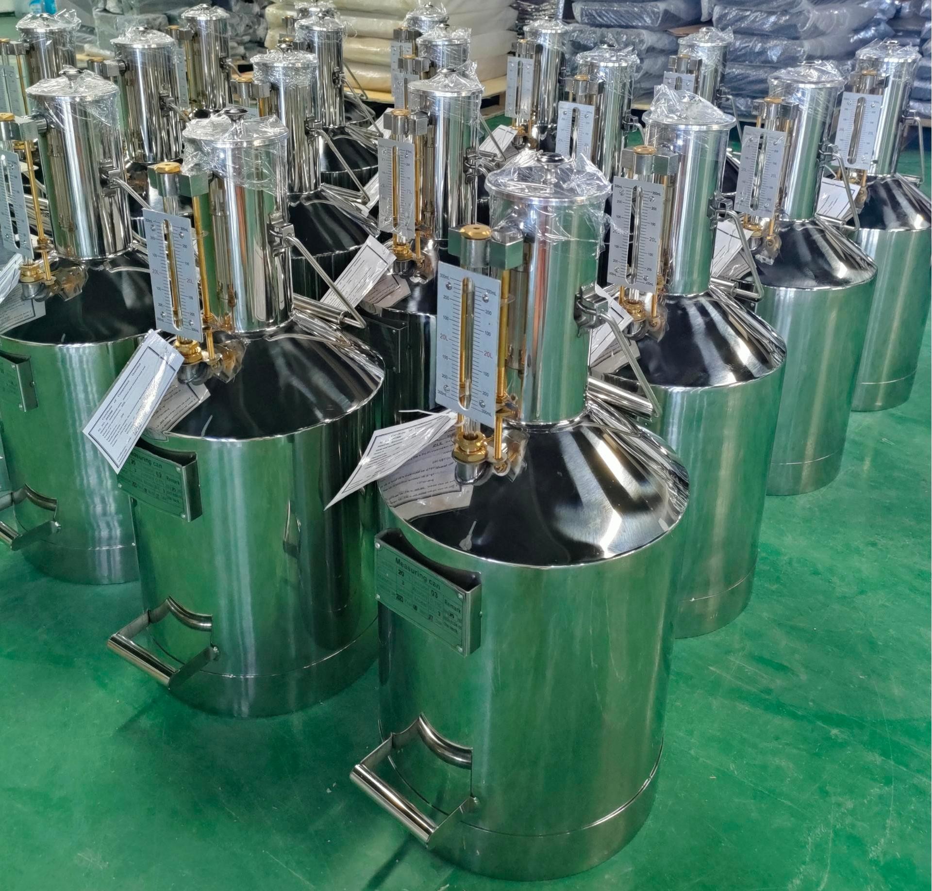 100L Stainless Steel Corrosion-Resistant Rollers Type Measuring Can for Gas Station