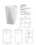 Diamond Shape Modern Pedestal Sink , Ivory / White Pedestal Sink Anti Pollution