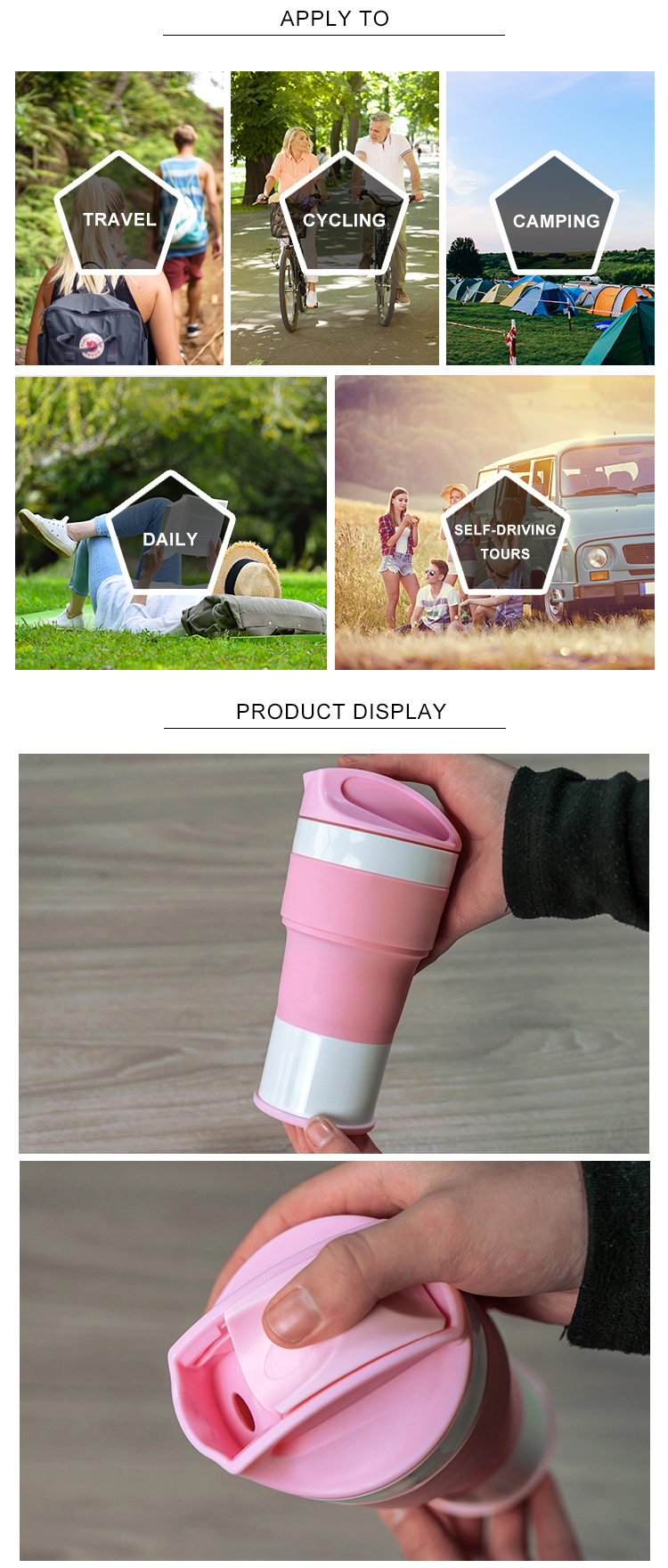 Lightweight Heat Resistant 400ML Silicone Travel Mug