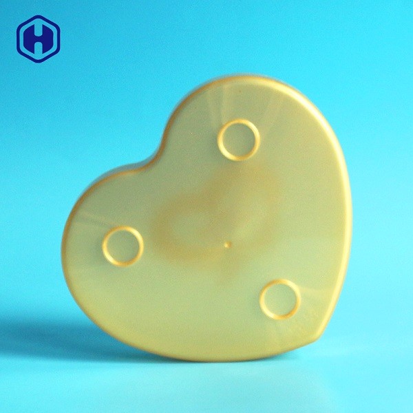 230ml Heart Shape Clear Plastic Cookie Boxes Chocolate Round Plastic Canisters