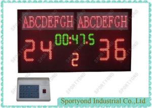 Quality Red / Yellow Handball Scoreboard With Team Name and Time display, Aluminum Housing 160cm x 80cm wholesale