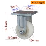 4 Inch Heavy Duty Casters 750kg Load Plate Mount Caster Wheels 784-26
