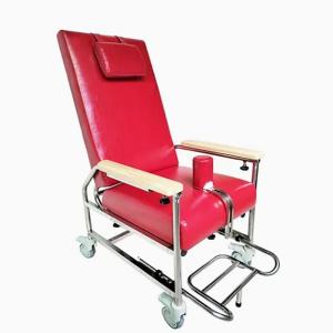 Quality Medical Carbon Steel Hospital Patient Recliners With Leather Seat Trim wholesale