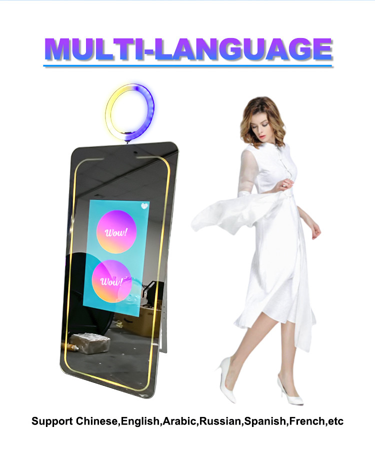 40 Inch Selfie Mirror Photo Booth Interactive Photo Booth Mirror For Party Wedding