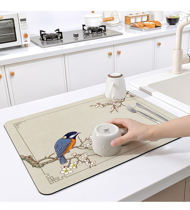 Sustainable Kitchen Modern Placemat Dishwashing Drying Mat for Drying
