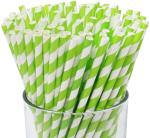 Multi Colored Holiday Celebrations Green Striped Paper Straws Biodegradable