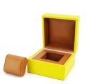 High Glossy Yellow Jewelry Wooden Box With Small Pillow Glossy Painting