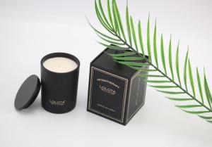Quality Soy Wax Home Scented Candles Matte Black Glass Bottle With Luxury Gift Box wholesale