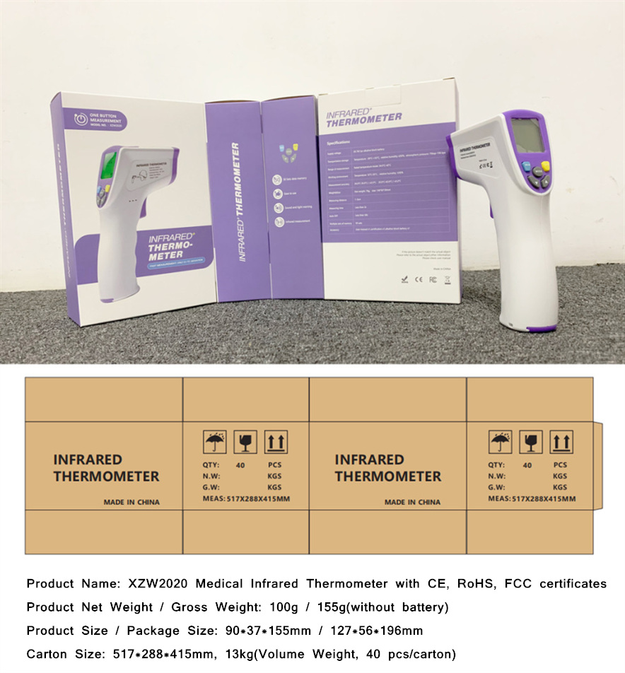 Medical No Touch Infrared Thermometer Thermal Temperature Gun CE RoHS FCC Approved