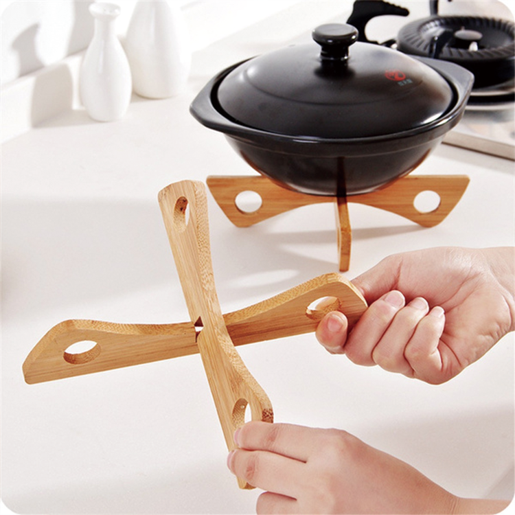 Detachable Sustainable Kitchen Tableware Bamboo Plate Holder Multifunctional