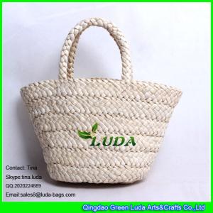 Quality LUDA small kids straw handbags natural cornhusk straw tote bag wholesale