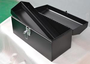 Quality 16 Inch black color Metal Tool Box Tools Package With Buckle Lock wholesale