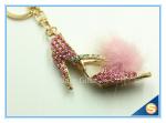 Rhinestone High Heeled Shoes Connecting Metal Key Chain Metal Charm Pendant