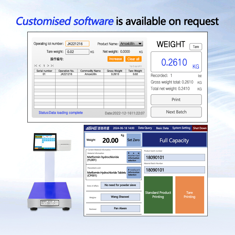 SOHE 1000KG Advanced Y15W Printing Label Traceability Weighing Scale