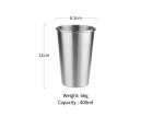 Cuatom Silver 304 Stainless Steel Cups Sets Dishwasher Safe Scratch-Proof