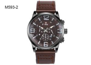 Quality Big Dial Calendar Men's Quartz Watch For Business Work School Outdoor PU Strap M593 wholesale