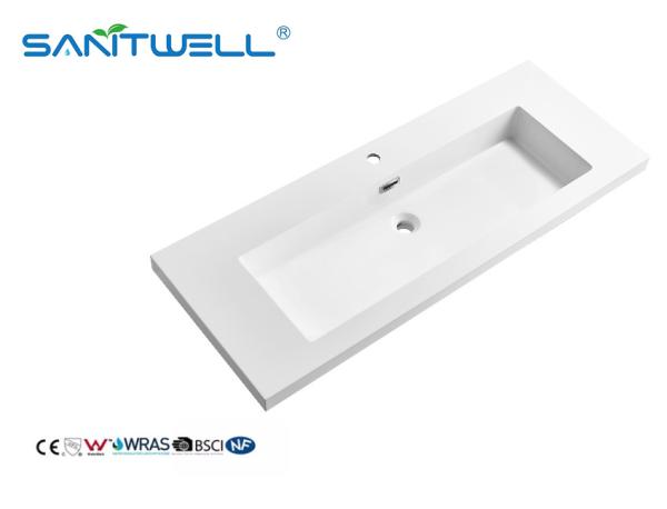 Hot Sale Sanitary Ware SWF1205 Bathroom Stone Resin Basins Large Size Durable
